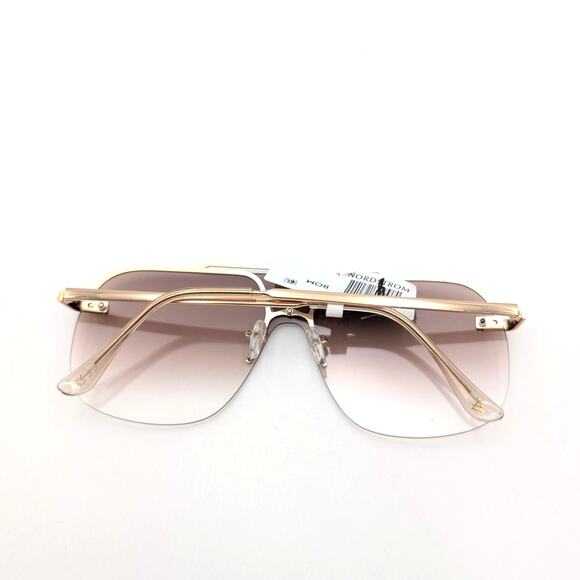Aire Venatici Women's Aviator Sunglasses Bright Gold & Light Brown Grad Size L - Picture 5 of 9